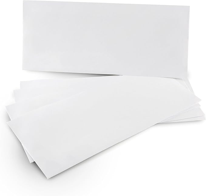 Aimoh #10 Security Self-Seal Envelopes, Windowless Design, Premium Security Tint Pattern, Ultra Strong Quick-Seal Closure -EnveGuard- Size 4-1/8 x 9-1/2 Inches -White- 24 LB - 100 Count (34010-100)