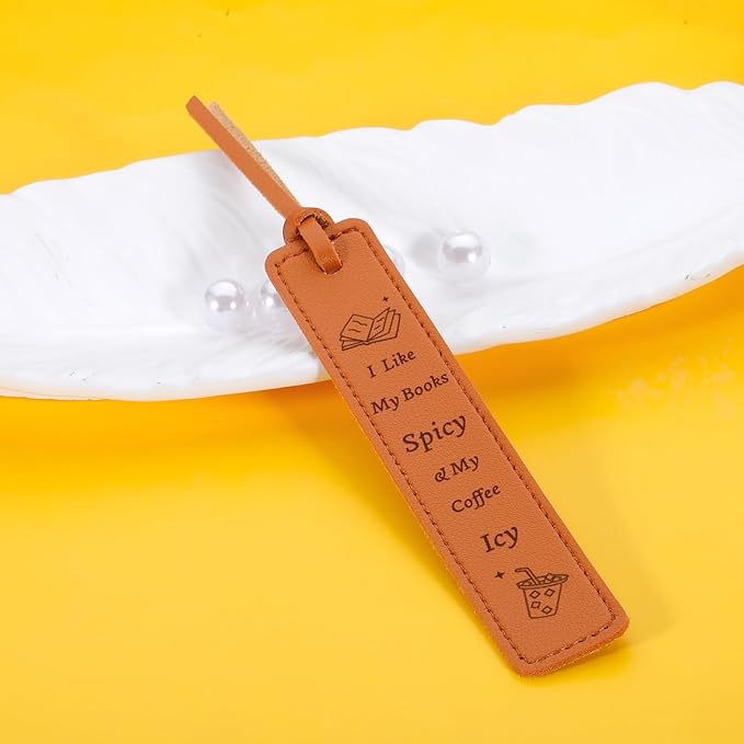 Leather Bookmarks for Book Lovers, Funny Reading Gifts for Women Men Friend Him Her Bookish, Spicy Leather Bookmark Present for Birthday Christmas Stocking Valentines Day Book Club Coworker
