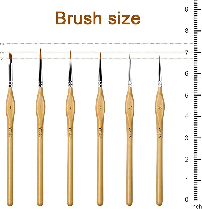 6Pcs Micro Paint Brushes Set with Triangular Handles - for Acrylics, Oils, Watercolors & Paint by Number, Citadel, Figurine, 40k，Mandala Painting（2PACK）