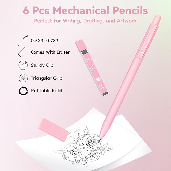 52 PCS Aesthetic School Supplies with Cute Pencil Case, Stationery Essentials with Pens Pencils and Pastel Highlighters Set, College Back to School Supplies for Teen Girls, Office Supplies - Blue