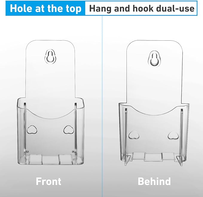 Acrylic Brochure Holder 4x9 Inches Slant Back Design, Clear Display Stand, Plastic Table Stand Sign Holder,Pamphlet Holder Flyer Holder, Acrylic Display Stand, Acrylic Table Signs Plastic Paper Holder for Office, Home, Store, 6 Pack