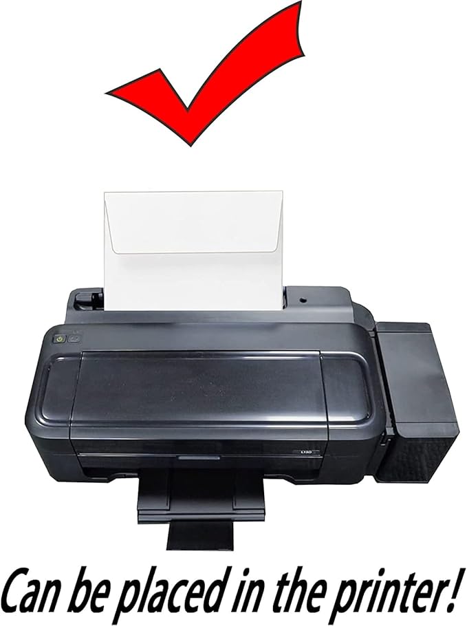 200 Qty Printable A6 Invitation Envelopes 4.75 x 6.5 Cards, Self Seal 120GSM white Paper Envelopes for Invitations, Papers, Photos, Documents, Wedding, Baby Shower, Easy to Seal and Peel