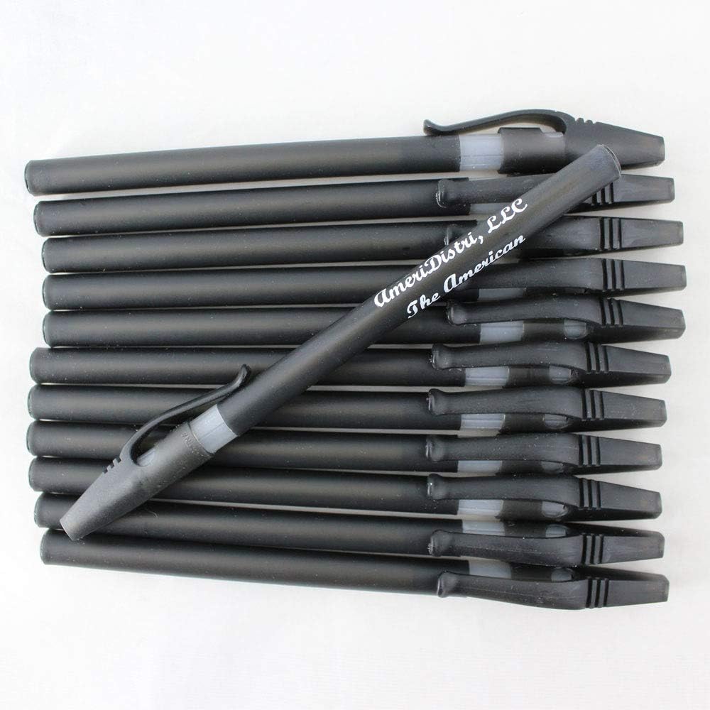ezpencils - Personalized - Solid Black Colored body with a white Silicone Gripper - Willowy Pens - Free Personalization