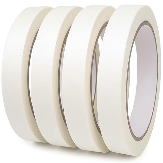 4 Pack White Artist Tape - Art Masking Tape for Watercolor Paper, Canvas Acrylic Painting, Curves, Framing, Paint, Gouache, Console - Acid Free Drafting Tape 3/4" (0.75") Wide - 360FT Total