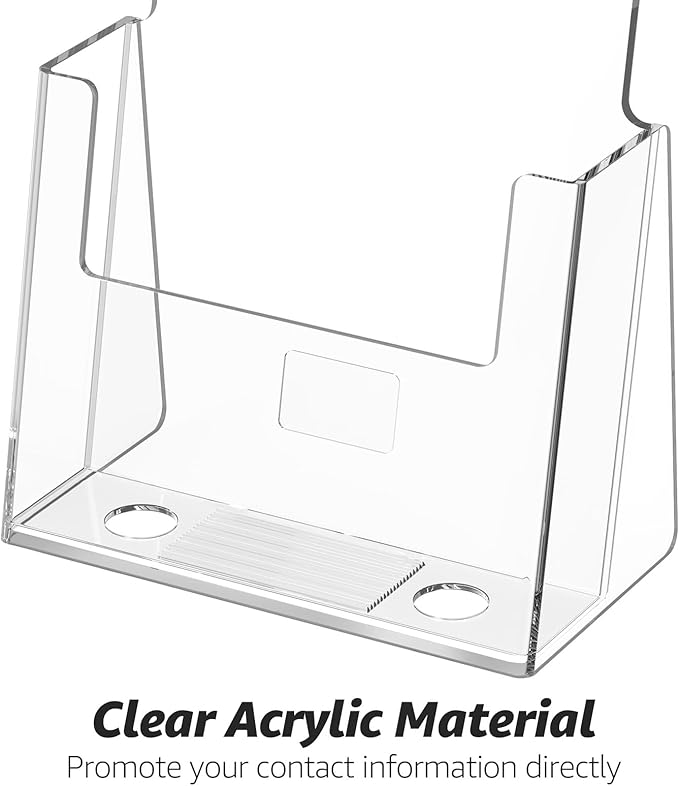 MaxGear Acrylic Brochure Holder 6 x 9 Inches, Clear Literature Holder Acrylic Countertop Organizer Plastic Flyer Display Stand Clear Bi-fold Magazine Holder for Pamphlet, Booklet, Menu, 6 Pack