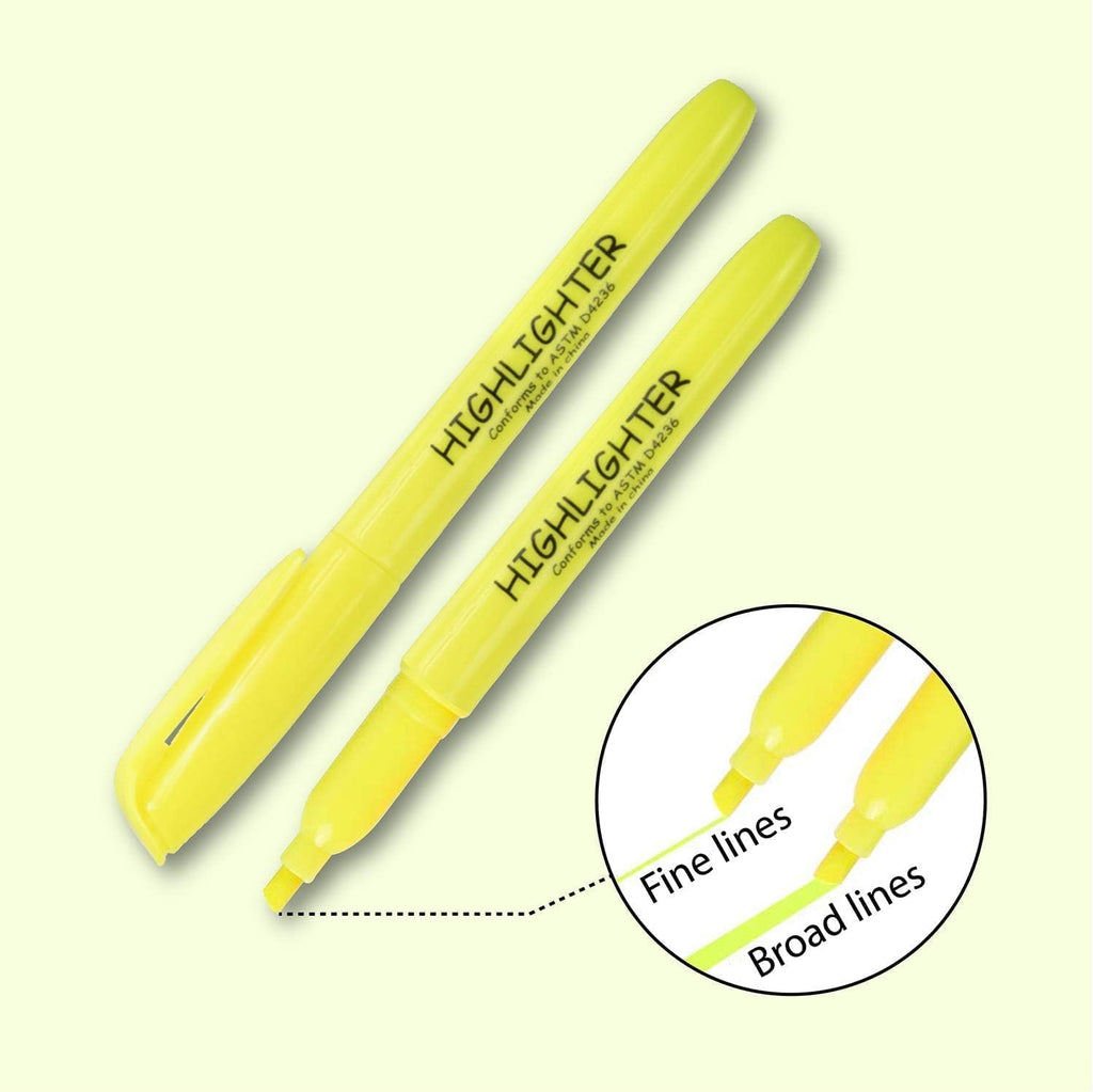 Trail maker 100 Packs of Bulk Yellow Highlighters in Bulk | Bright Wholesale Highlighters for Classrooms, School Kids, Teachers, Office Supplies