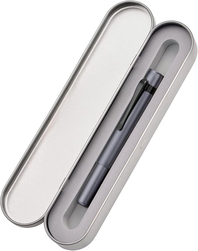 Hongdian M2 Black Forest Mini Rollerball Pen, Fine Point 0.5mm, Sleek Aluminium Pocket Pen with Black Ink Refill, Ideal for Travel & Signature (Space Gray)