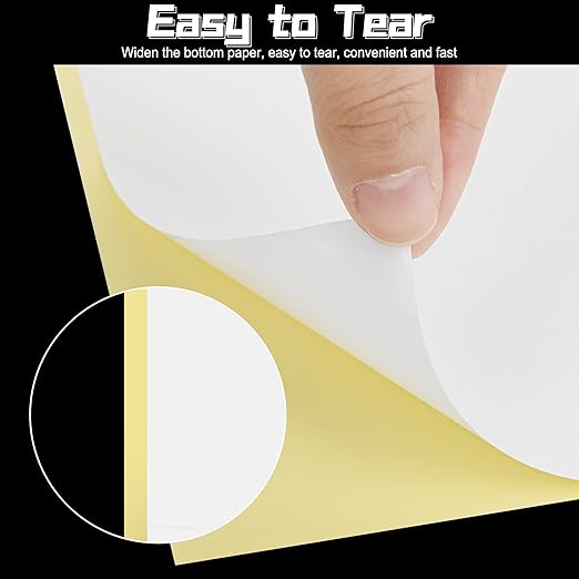 15 Sheets Double Sided Adhesive Tape, A4 Size Clear Arts Craft DIY Strong Sticky Arbitrary Cut Tape for Card Making, Home Decorative Or Office Supplies