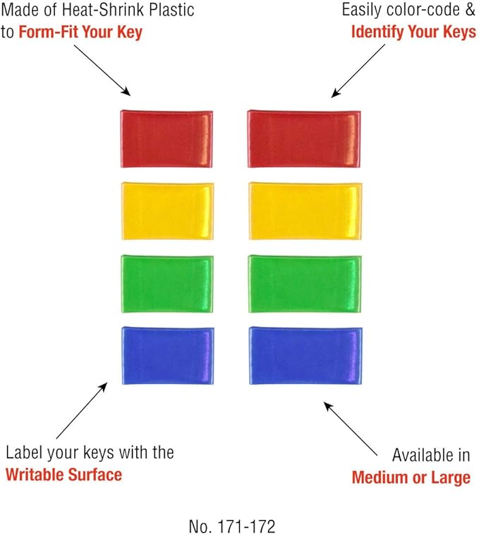 Lucky Line Colorful Key Bands - Key Identifiers Medium, 8 Pack (17108)