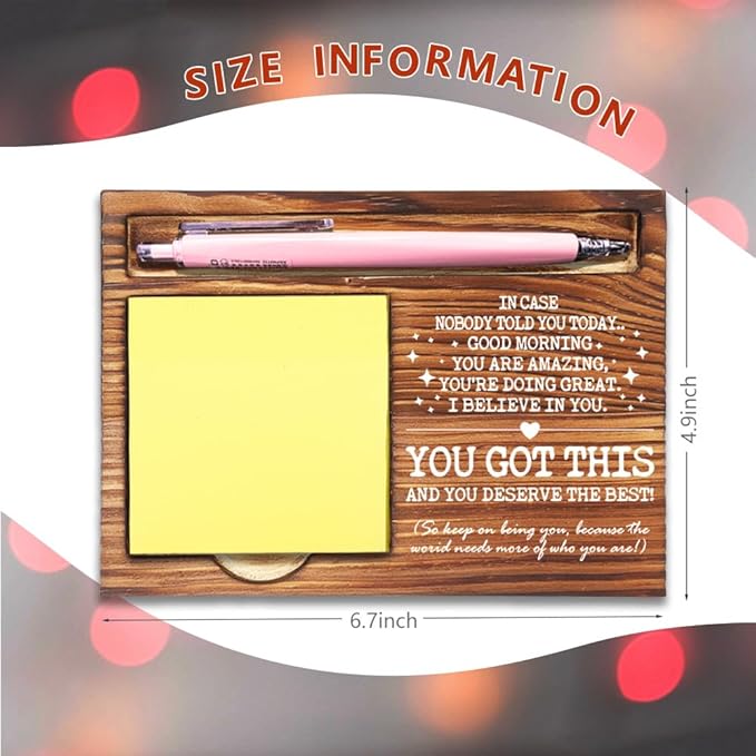 I Believe in You You Got This Inspirational Table Decor, Job Promotion Gifts for Women Men, Motivational Gifts for Coworker Employee Friends Daughter Sister Self-Stick Note Pad Holders-DW35
