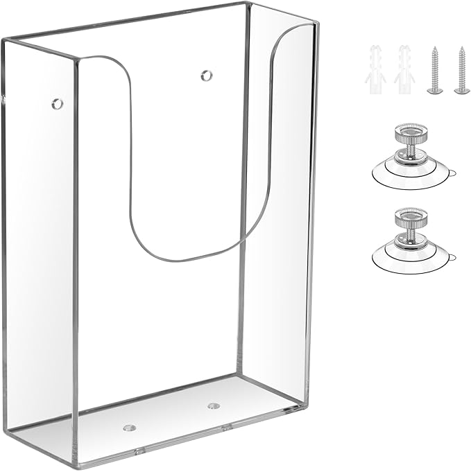 zavekia Brochure Holder, 4 x 6 Inches Brochure Holder Wall Mount Literature Holder Clear Flyer Holder Wall Mounted (1 pack)