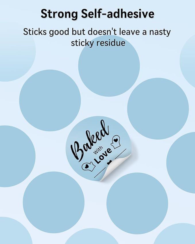 Phomemo 2” Color Circle Thermal Labels, Self-Adhesive Round Direct Sticker Labels, Circular Thermal Printer Label for Logo Design, Name/Price Tag, Thanks Card, Address, QR Code, 750 Labels/Roll, Blue