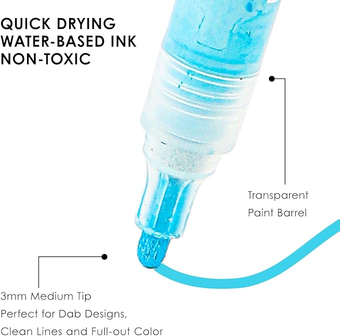 Grabe Medium 24-Piece Acrylic Chisel Tip Marking Pen Set In Macaron Colors