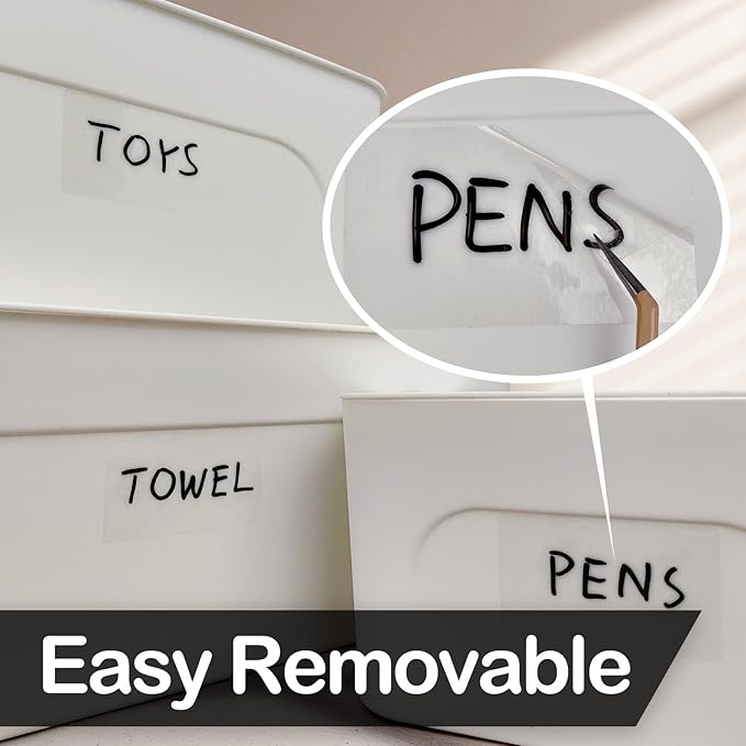 170Pcs Clear Removable Labels for Jars,for Storage Bins,for Food Containers with 2 Liquid Chalk Marker(Transparent)