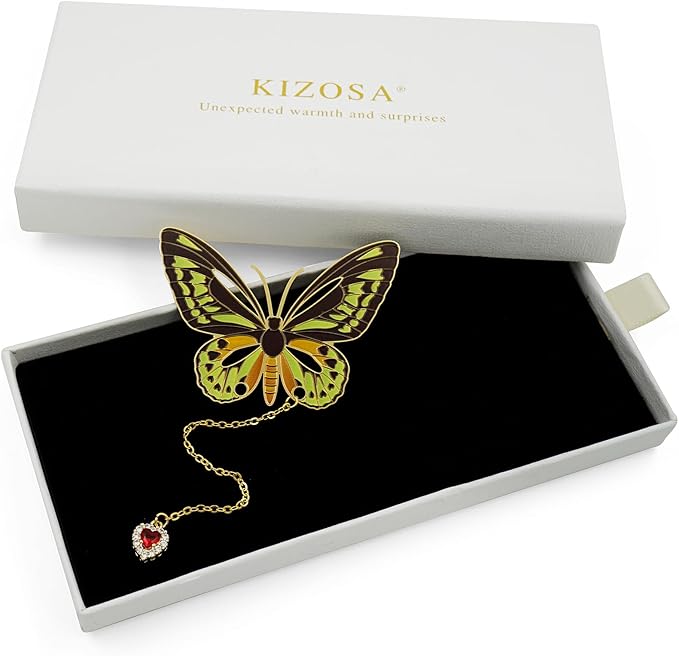 Butterfly Bookmarks for Women,Metal Bookmark,Unique Gifts Book Markers for Women Book Lovers,Teacher Appreciation Gifts,Valentine Mother's Day Christmas New Year Birthday Gift (05-Green)