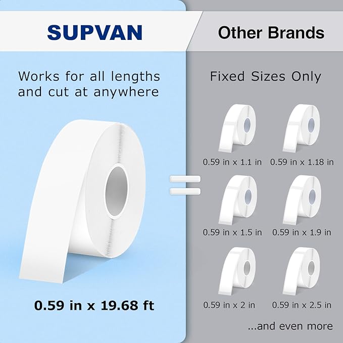 SUPVAN E10 Bluetooth Label Maker Machine with Tape, Continuous Waterproof Label, Versatile App with 35 Fonts and 1k+ Icons, Inkless Labeler for Home, Kitchen, School, Office Organization, Green