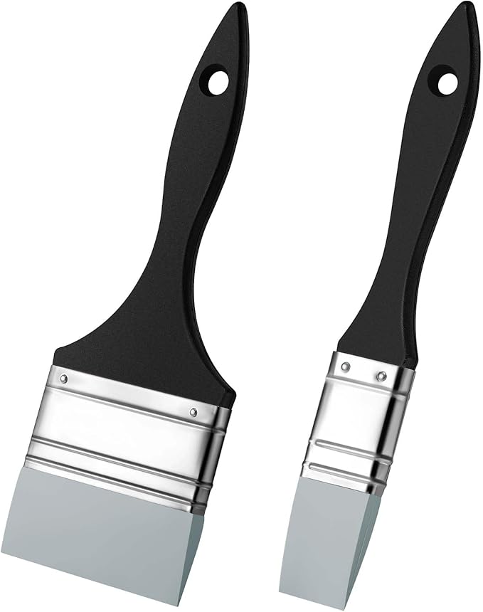 Outus 2 Pieces Silicone Painting Brush Color Shapers for Painting Color Shaper Tool Pointed Edged Solid Flat Flexible and Water Based Drawing Tool for Move Remove Acrylic Paints(1 Inch, 2 Inch)