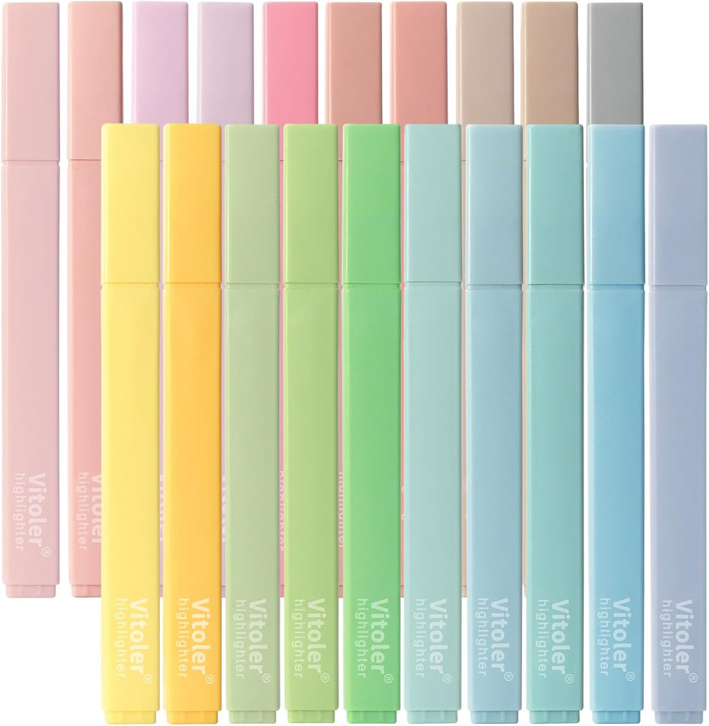 Highlighters,20Pcs Highlighters Assorted Colors,Chisel Tip Bible Pens,Pastel Markers for Journaling Planner Notes Graduation Gifts