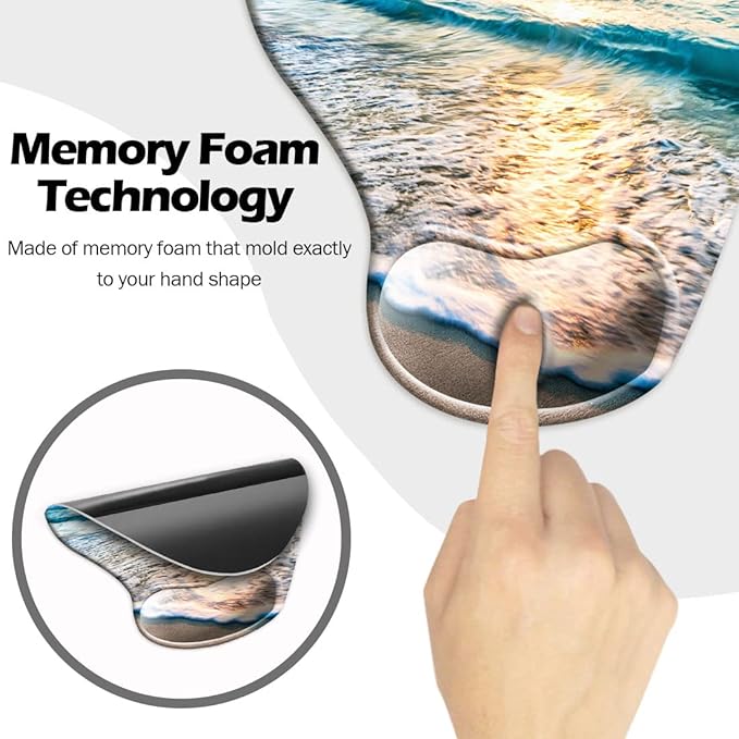 DOOKE Ergonomic Mouse Pad with Wrist Support,Mouse Pads with Non-Slip PU Base for Home Office Working Studying Easy Typing & Pain Relief