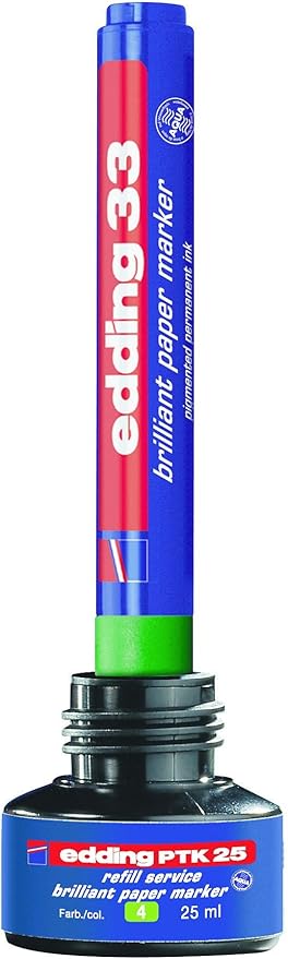edding 33 brilliant paper marker - orange - 1 waterproof permanent marker - chisel nib 1-5 mm - vibrant colours - lightfast marking on paper, card, cardboard, plastic, metal and glass