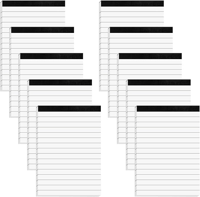 Notepad for Daily Planning and Organization of Work – 4 x 6-inches Lined Paper – Thick Bright White Paper – 30 Pages – Note Pads Ruled Pages – Pack of 10