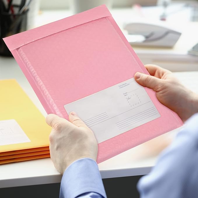 8.5 x 12 Inch Pink Bubble Mailers 30 Pack, Self-Seal Poly Padded Envelope, Waterproof Shipping Bags for Small Business
