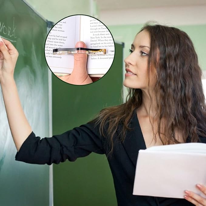 SKYNEO Book Page Holder, Thumb Book Page Holder, Dried Flowers for Resin Page Holder, Book Reader Reading Accessories for Teachers Gift and Bookworm Gifts, Gifts for Book Lover - Black