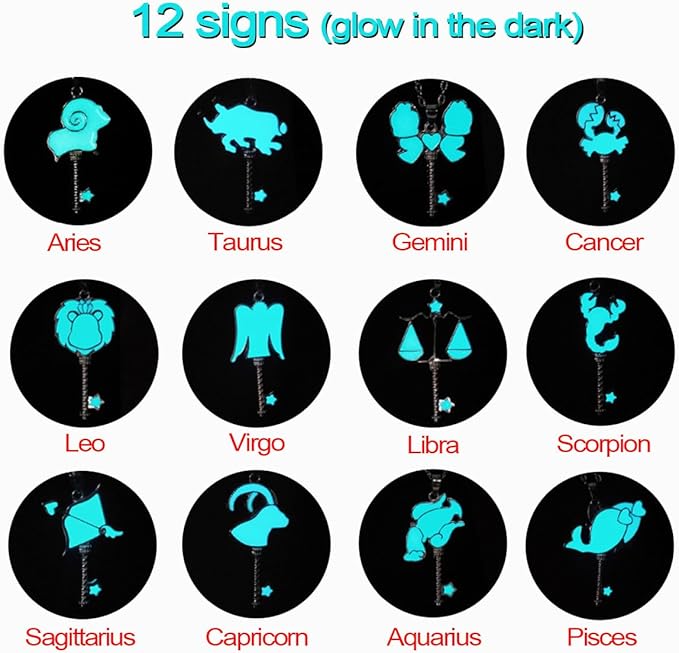 Zodiac Feather Bookmark Gifts for Women Men, Cool Metal Bookmark Glow in The Dark Aries Bookmark, Luminous Star Sign Constellation Horoscope Bookmark Gifts