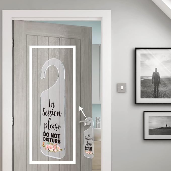 Do Not Disturb Door Sign Engraved Acrylic Hanger Handle Home Decor Acrylic Banner Acrylic Hanging Sign Door Plaque Handmade Office Hanging Sign In Session