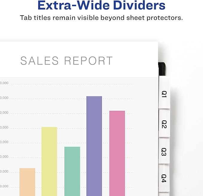 Avery 11223 Insertable Big Tab Dividers, 8-Tab, 11 1/8 x 9 1/4
