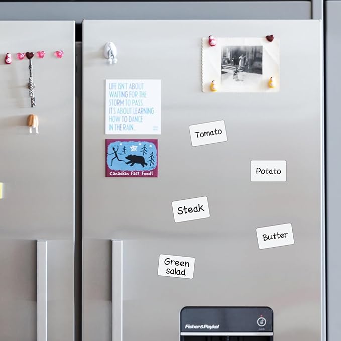 Dry Erase Magnetic Label 5x3 Inch White, Reusable Magnetic Dry Erase Labels for Whiteboards，Pack of 40