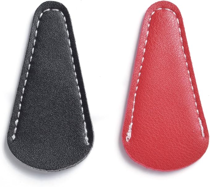 6 Pieces Scissors Sheath Safety Leather Scissors Cover Protector Colorful Sewing Scissor Sheath Portable Eyebrow Trimming Beauty Tool Protection Cover Collect Bags (Coffee, Red and Black)