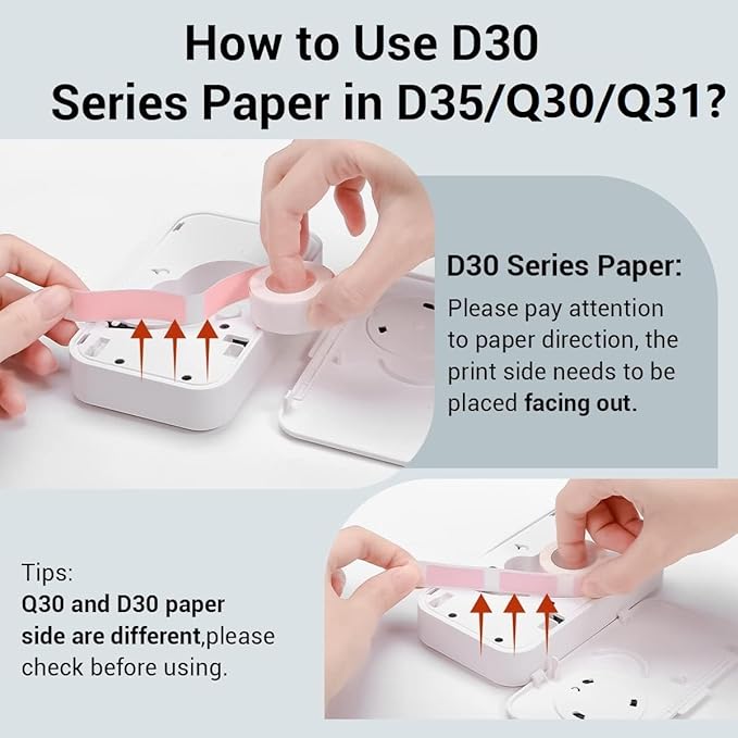 Phomemo Labels-3 Roll D30 Adhesive White Continuous Thermal Label Paper,1/2" X 20 Ft (15mm X 6m) Black on White for D30/D35 Label Maker, for Home,Kitchen,School,Office,Gift,Organization