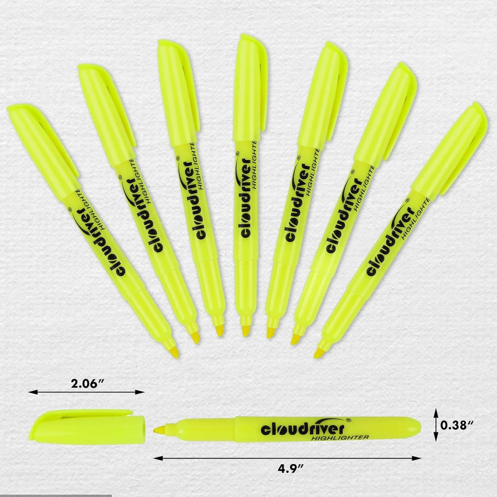 cloudriver Yellow Highlighters, Bulk Pack Of 120, Bright Color Highlighter, Chisel Tip, Quick Drying Ink, Highlighters Suitable For Home, School, Office And Shop