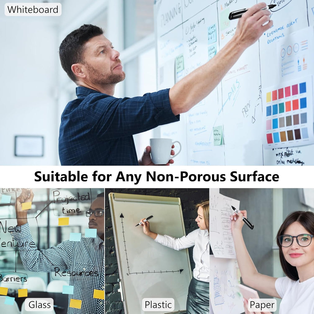 SFAIH Dry Erase Markers Whiteboard Markers - 36 Pack Black Dry Erase Marker Fine Tip For Kids Adults, Dry Erase Markers Bulk No Odor For Office Supplies Classroom Must Haves