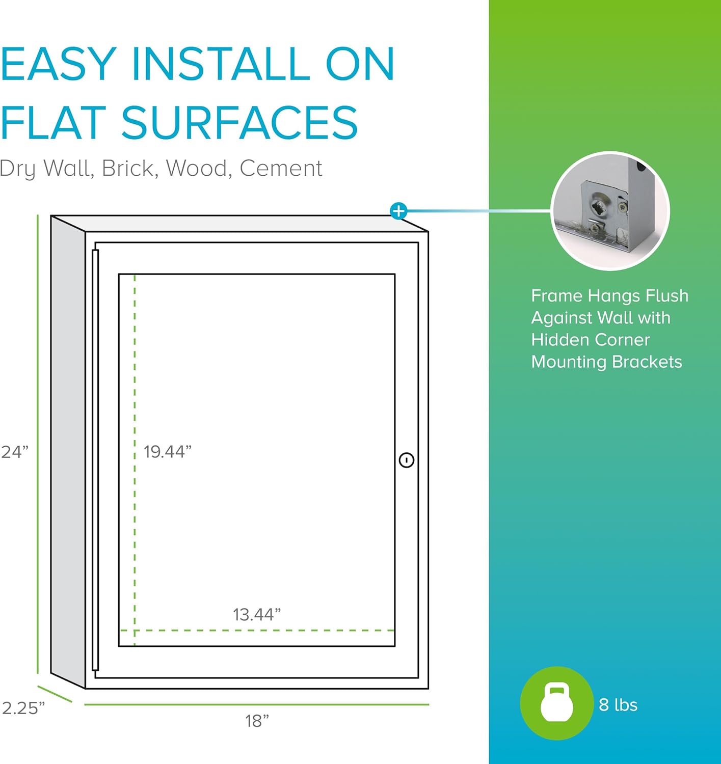 Ghent 24" x 36" 1-Door indoor Enclosed Recycled Rubber Bulletin Board, Shatter Resistant, with Lock, Satin Aluminum Frame,Confetti (PA121 1/2TR-CF),Made in the USA