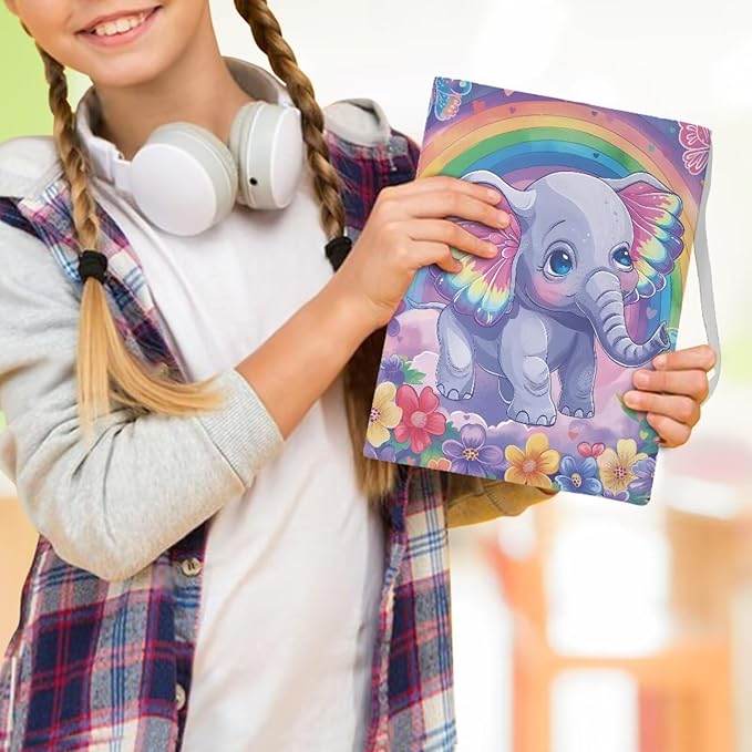 Gomyblomy Kawaii Book Covers for Girls Boys, Dog Print Book Covers Book Sleeve Protector with Washable Fabric, 9 x 11 Inches Hardcover Book Sox Jumbo Textbook Jackets for Students