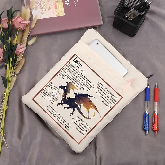 Zuo Bao FW Fans Book Sleeve FW Inspired Gift Dragon Rider Waterproof Zipper Pouch Tairn Lovers Bookish Gift (Tairn)