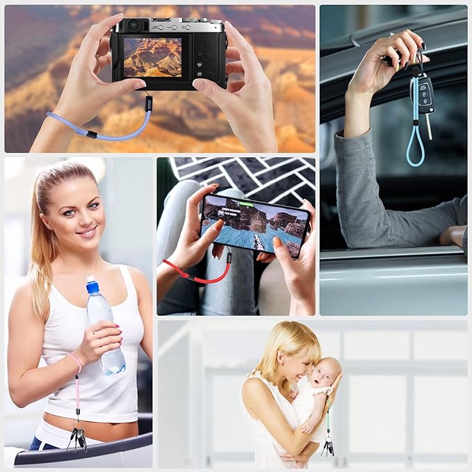 Wrist Strap Lanyard, 8 Pack Adjustable Wristlet Phone Lanyards for Keys, Cell Phone, Camera, USB Flash Drives, Flashlight, Keychain, ID Name Tag Badge(Mix Color)