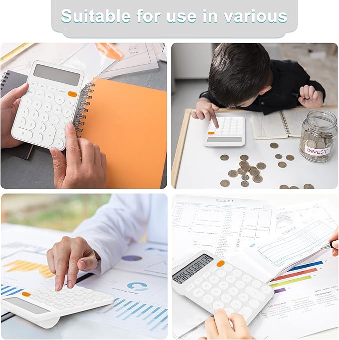 Standard Calculator 12 Digit,6.2 * 4.2in Desktop Large Display and Buttons,Calculator with Large LCD Display for Office,School, Home & Business Use,Automatic Sleep,15 °Tilt Screen