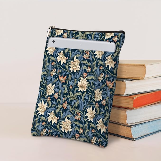 Botanical Book Sleeve, Classic Flower Book Covers for Paperbacks, Floral Book Pouch Book Protector, Book Lovers Gifts for Women Girls Grandma, Book Accessories Book Club Gifts Christmas Birthday Gifts
