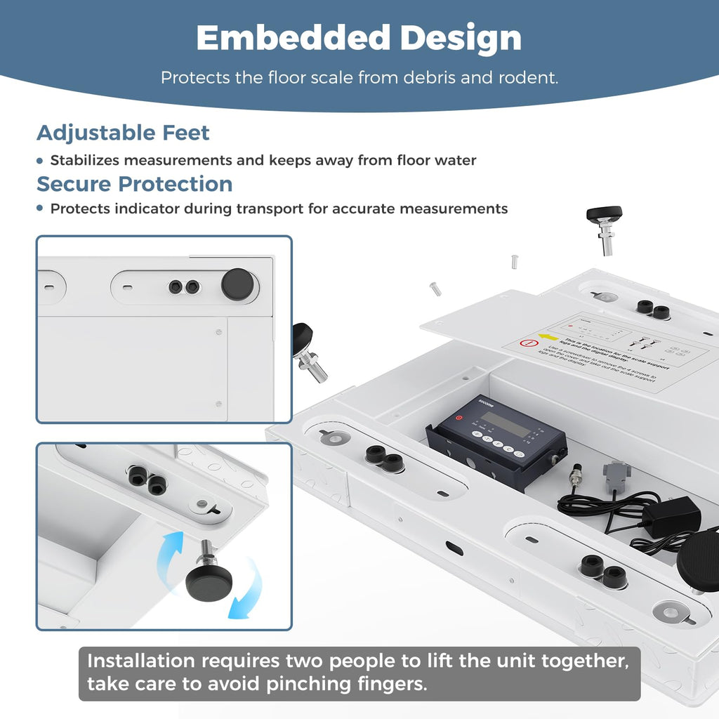 24"x24" Industrial Floor Scale, Precision Pallet Scale with Digital Indicator, Heavy Duty Weighing Scale for Floor Bench Office Weight Weighing, 2500 lb x 1 lb, Grey