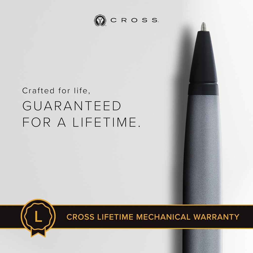 Cross Calais Refillable Ballpoint Pen Presented in a Luxury Gift Box - Medium Point, Black Ink, Matte Gray & Black