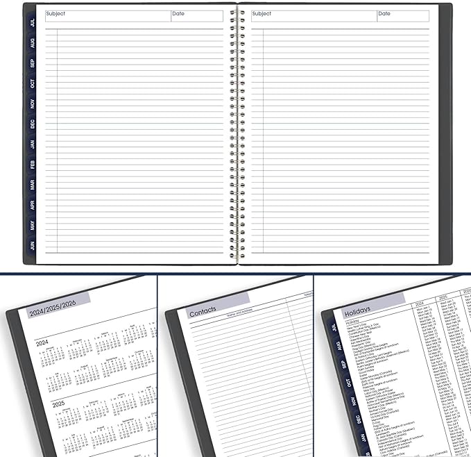 AT-A-GLANCE Planner 2024-2025 Academic, Monthly, 8-1/2" x 11", Large, Monthly Tabs, Flexible Cover, DayMinder, Charcoal (AYC47045)