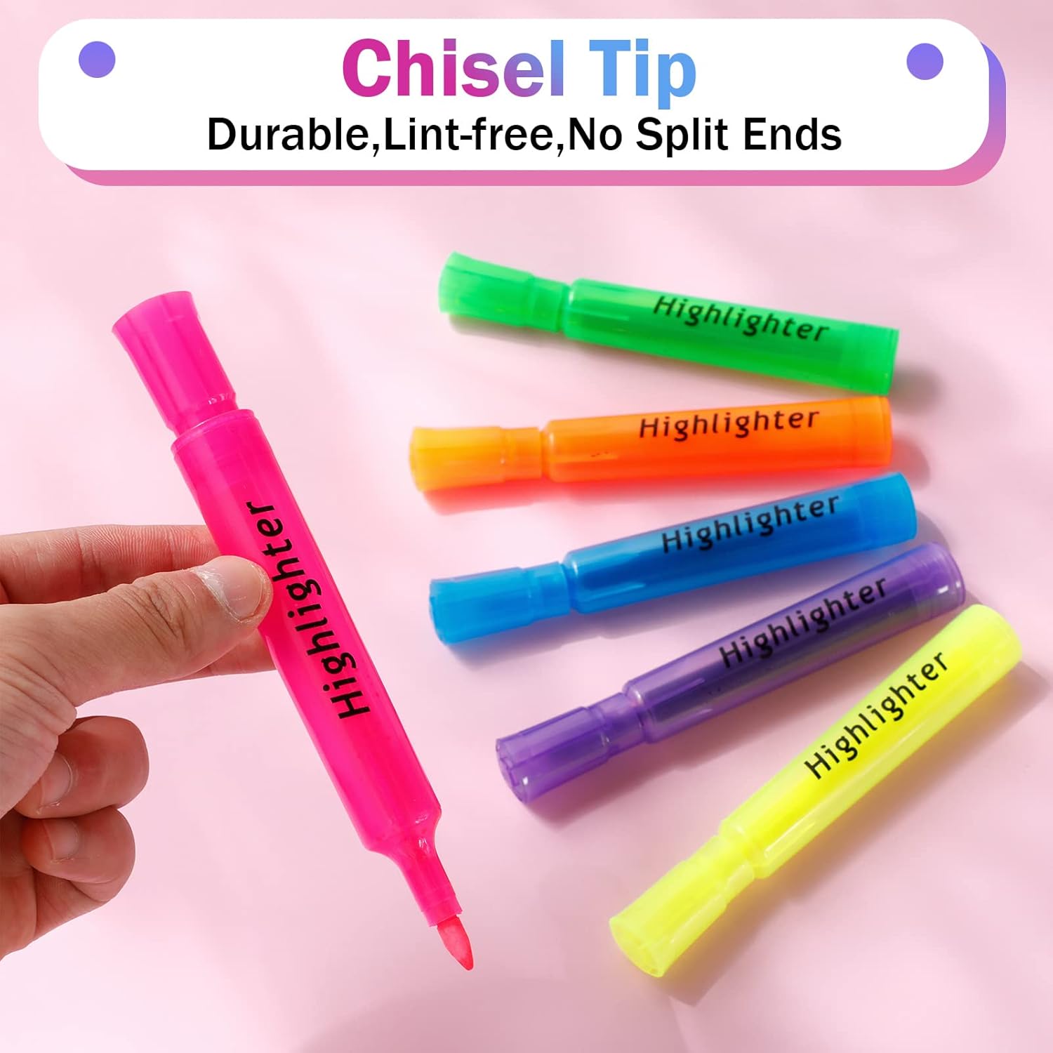 Teling 180 Pcs Highlighters Bulk Chisel Tip Tank Style Highlighters for School Classroom Assorted Color Fluorescent Pens for Office Shop