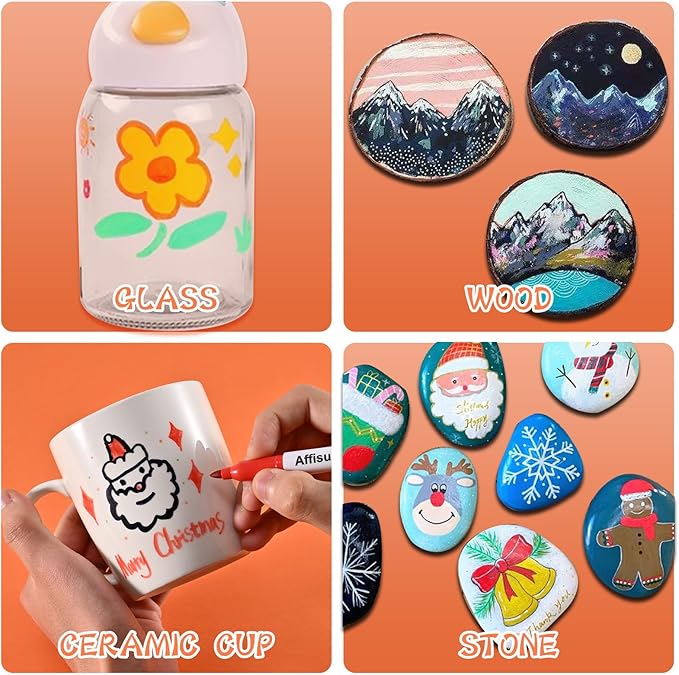 12 Colors Permanent Markers， 144 Pack Permanent Markers, Assorted Colors Marker，Fine Point， Permanent Markers Bulk, Fast Dry, Waterproof, work on Plastic, Glass, Metal, Wood and Stone