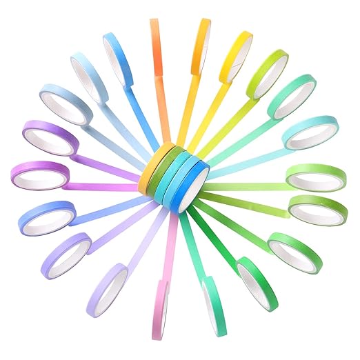 WAPETASHI Washi Masking Tape Set 60 Rolls 5mm (0.2 inch) Wide Decorative Craft Tape Collection for Scrapbook DIY Crafts Gift Wrapping Planners