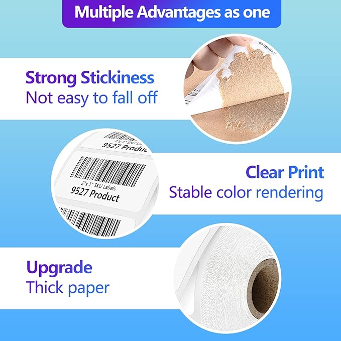 9527 Product 2"x 1" Sticker Labels Direct Thermal Labels 1000 Labels Per Roll (12 Rolls)