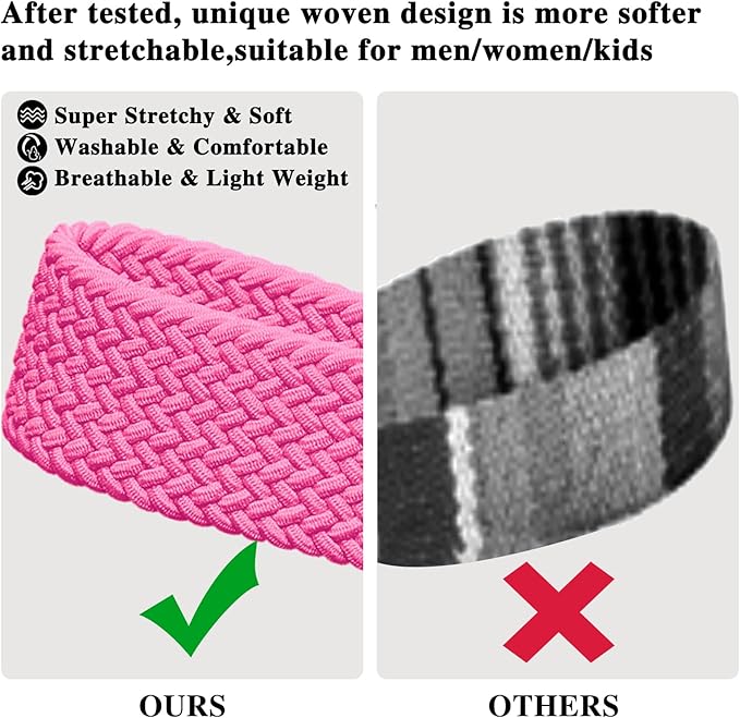 Fishent Stretchy Wristlet Keychain,Braided Cute Wrist Lanyards for Keys, Key Chain Holder for Women Men, Wrist Strap Keychain for Car Keys Phone Camera Wallet ID Badges Card (Pink)