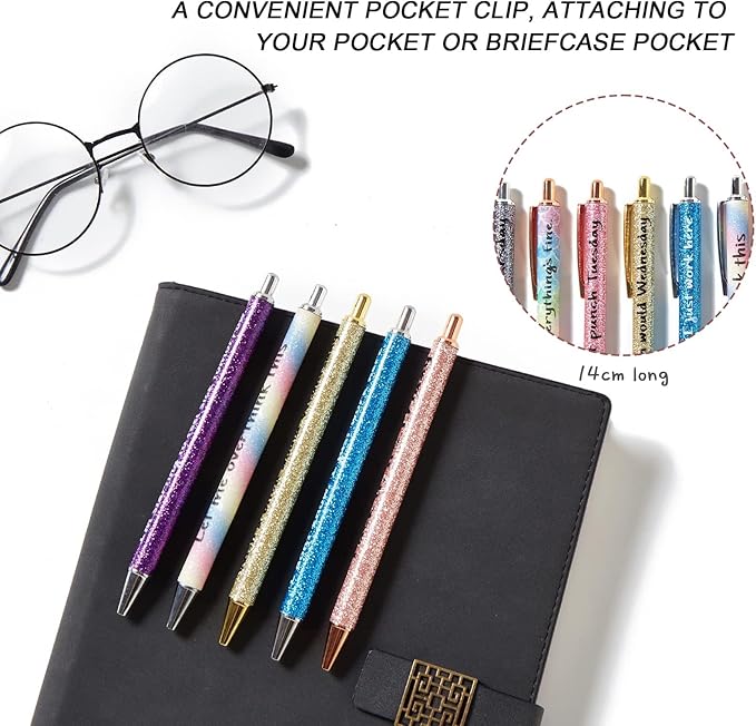 9PCS funny pens for adults,novelty sarcastic snarky office pens ballpoint,Swear Dirty Cuss Word black pens with sayings